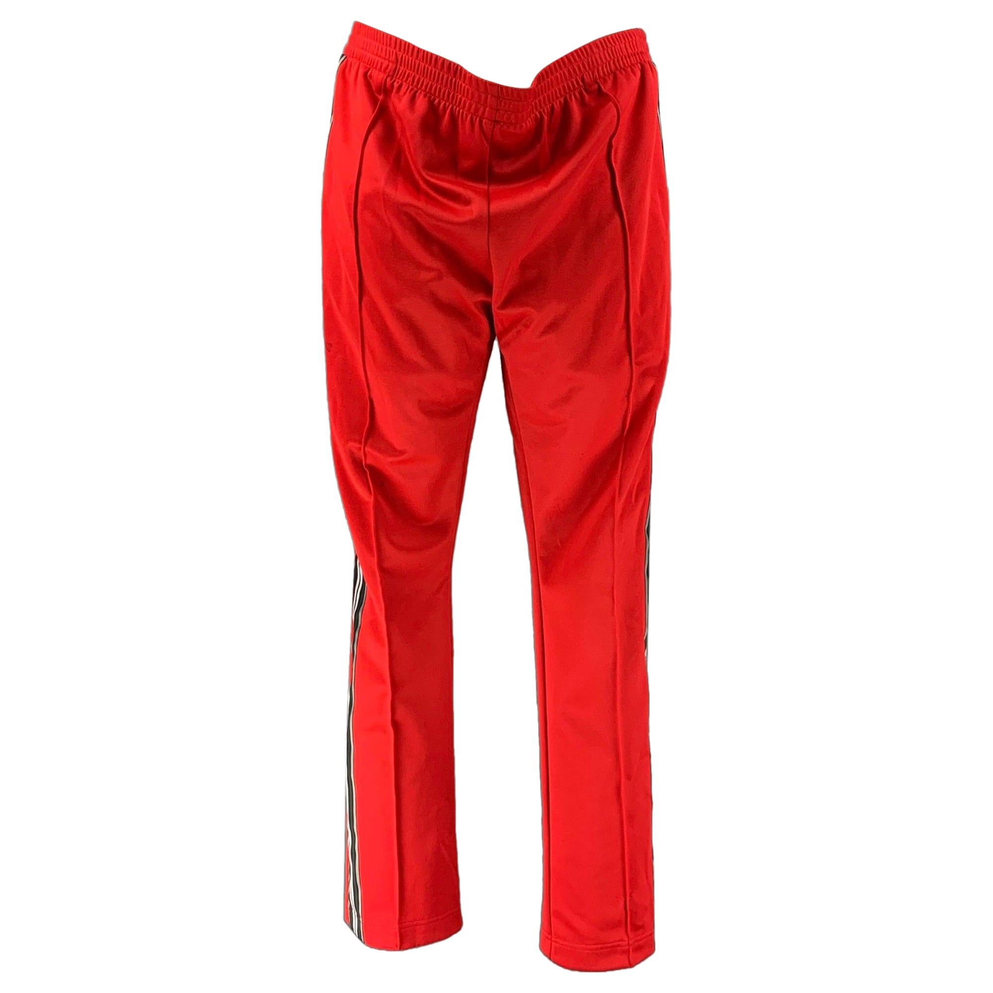 BURBERRY Größe 10 Casual Hose aus Polyester und Baumwolle in Rot und Weiß im Angebot