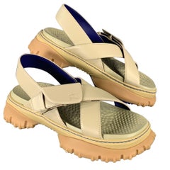 BURBERRY Size 10 Tan Leather Sandals