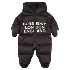 Burberry Size 18M 18 Months Black Logo Puffer Suit Snow Suit 120B34