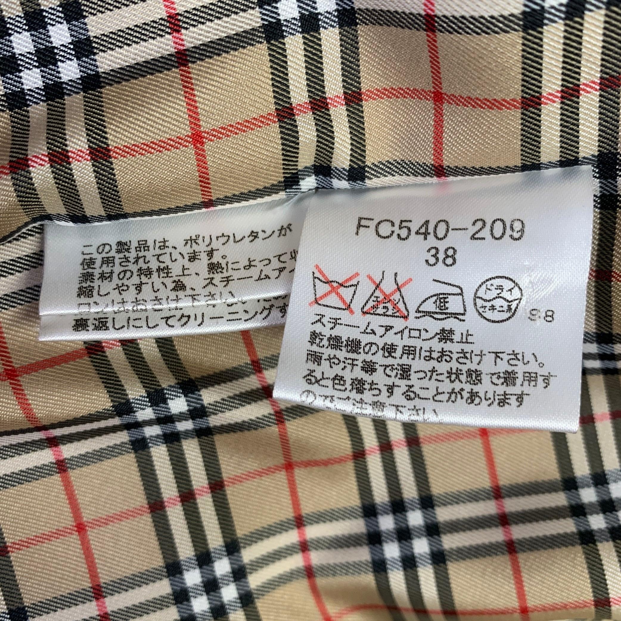 BURBERRY Talla 2 Chaqueta de doble botonadura en sarga de mezcla de algodón color tostado en venta 1