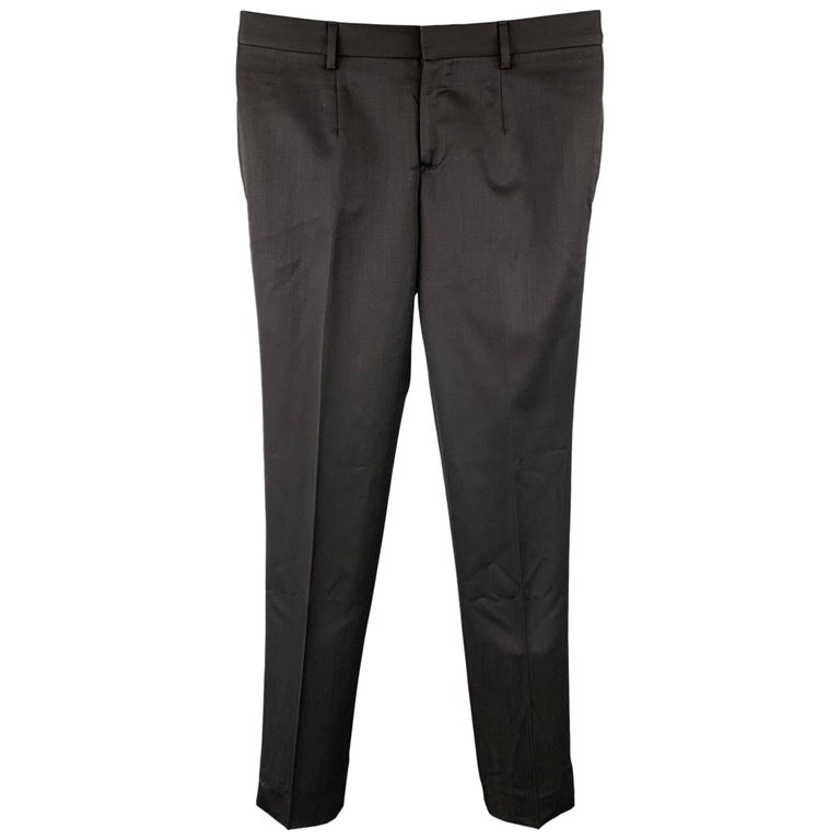 BURBERRY Size 31 Black Wool Tuxedo Dress Pants For Sale at 1stDibs ...