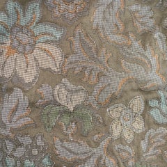 BURBERRY Size 32 Navy Brown Tapestry Polyester Cotton Tapered Slim Jeans