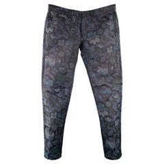 BURBERRY Größe 32 Marinebraun Tapisserie Polyester Baumwolle Tapered Slim Jeans