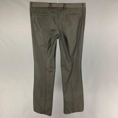 BURBERRY Size 34 Black & Olive Rhombus Polyester Flat Front Dress Pants