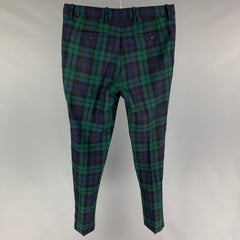 BURBERRY Size 34 Blackwatch Plaid Wool Zip Fly Dress Pants