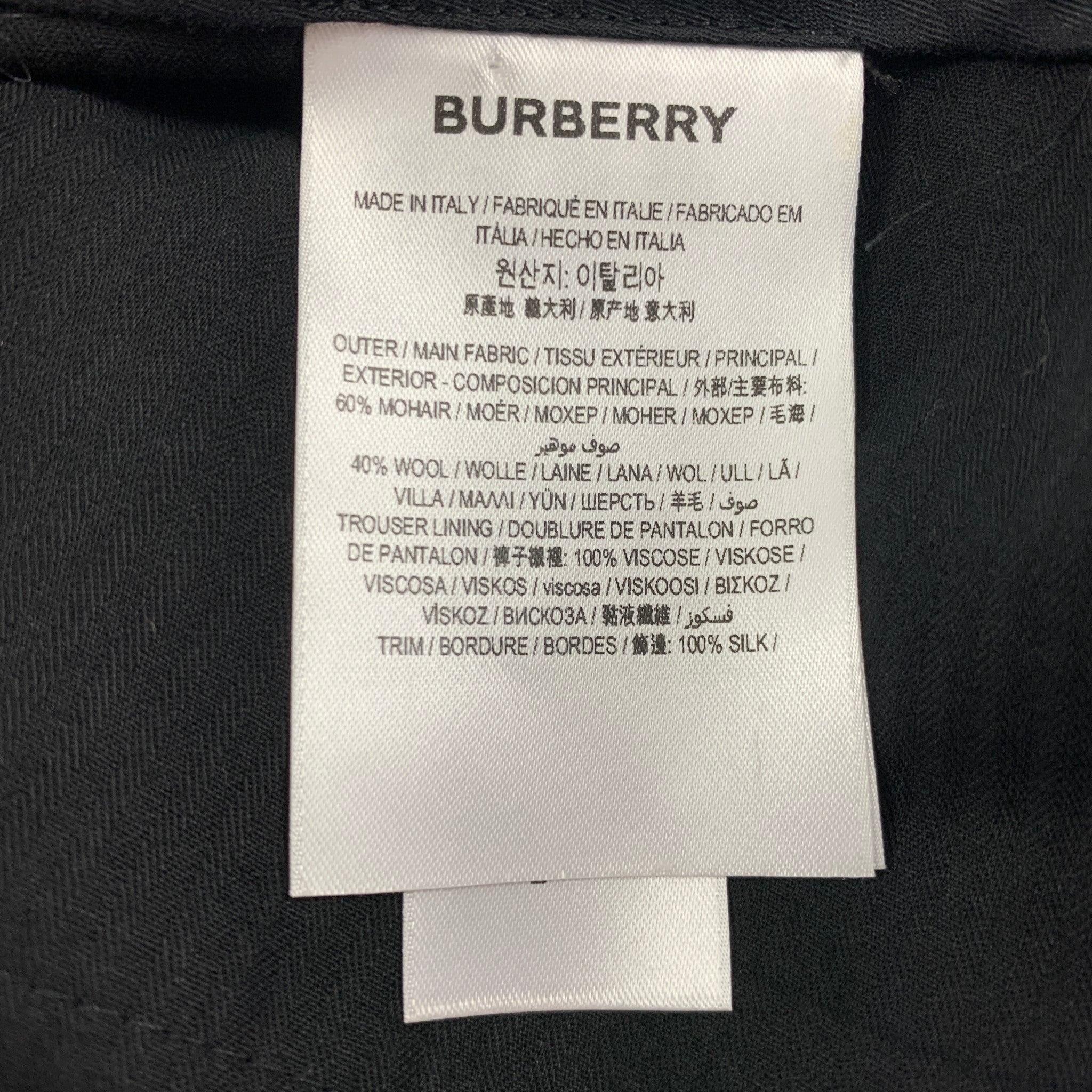 Men's BURBERRY Size 36 Black Embellishment Mohair Wool Tuxedo Dress Pants For Sale