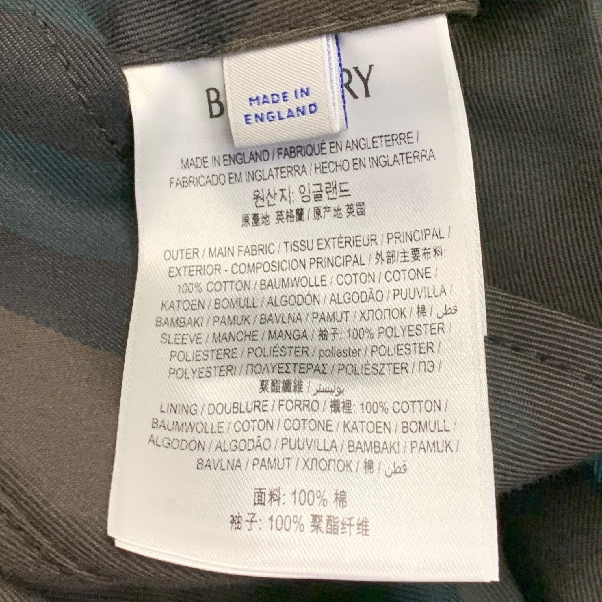 BURBERRY taglia 36 Greene & Greene Greene reversibile in cotone con cintura in vendita 3