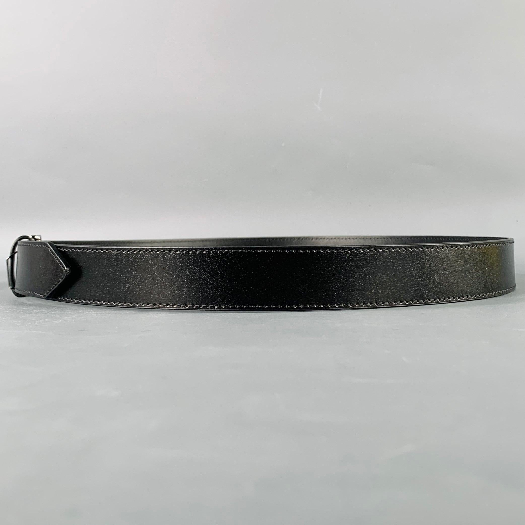 BURBERRY Size 38 Black Leather Belt 1