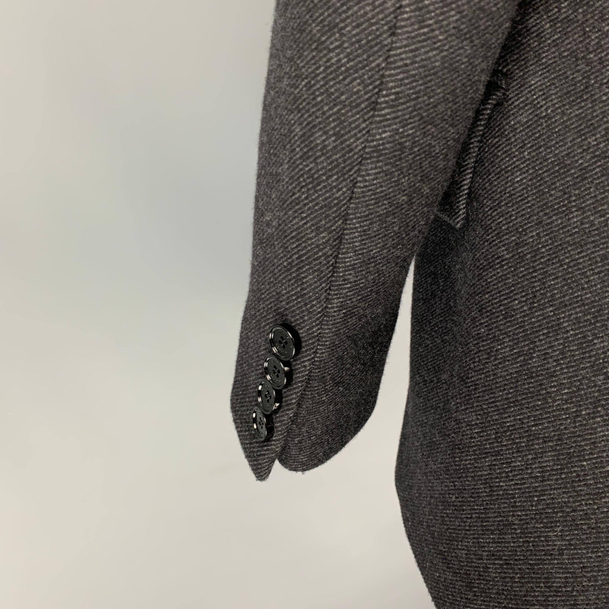 BURBERRY Size 38 Charcoal Grey Virgin Wool Peacoat  In Excellent Condition In San Francisco, CA