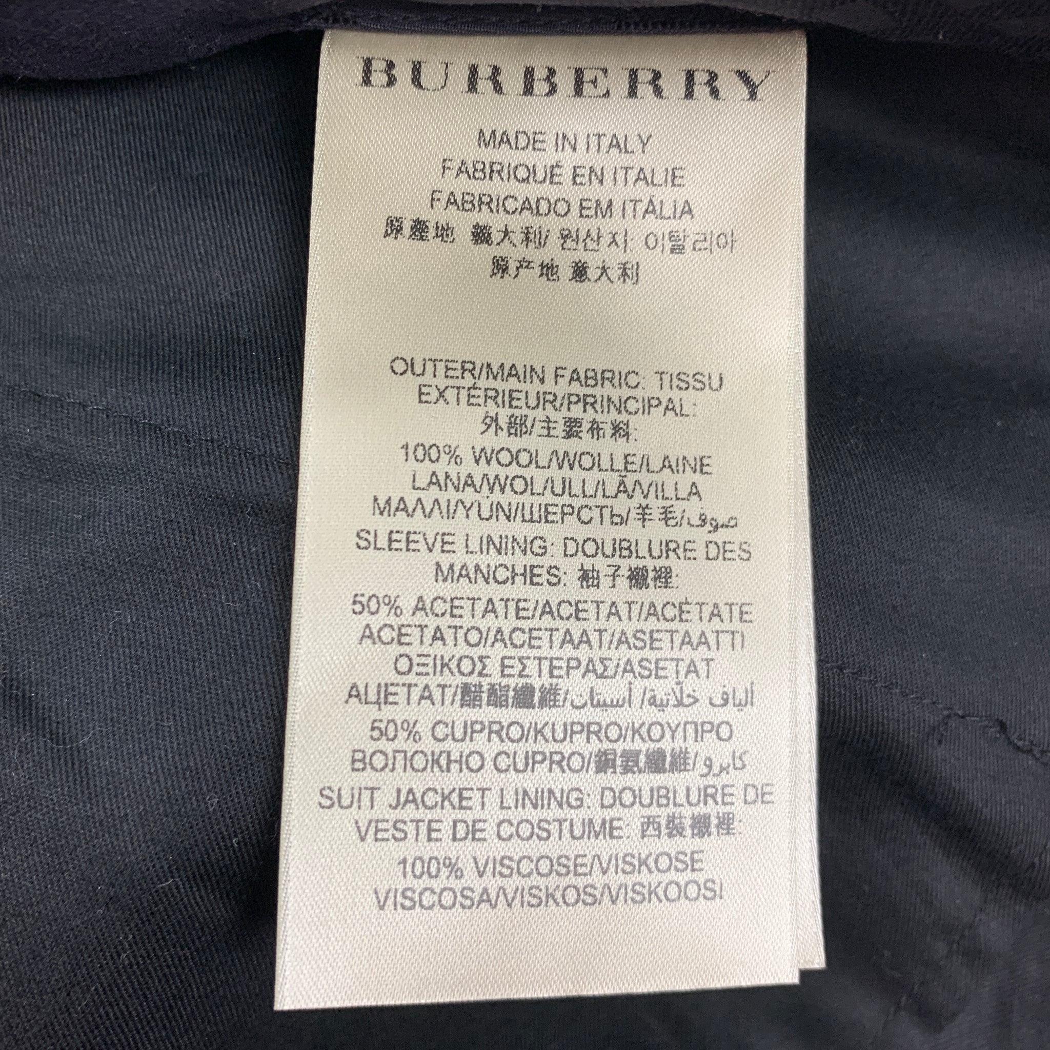 BURBERRY Size 38 Navy Wool Flat Front Dress Pants In Good Condition For Sale In San Francisco, CA
