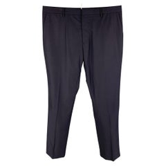BURBERRY Size 38 Navy Wool Flat Front Dress Pants