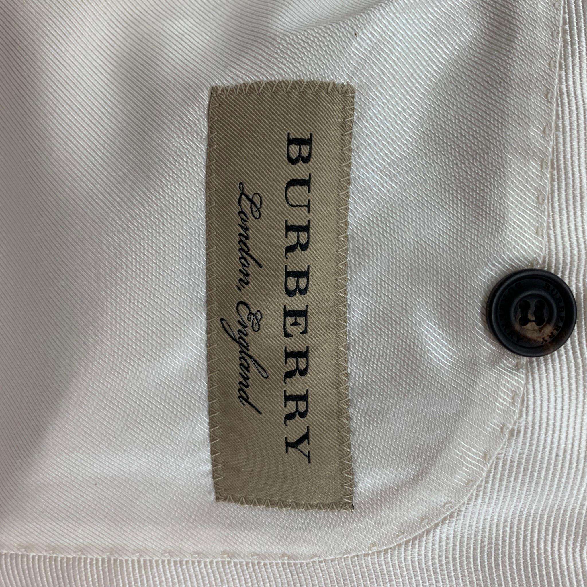Beige BURBERRY Size 38 Regular Cream Silk Notch Lapel Sport Coat