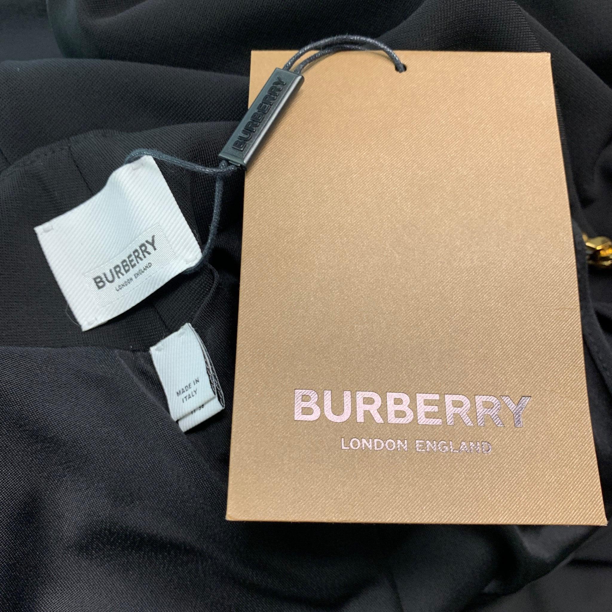 BURBERRY Size 4 Black Viscose Elastane Beaded Chain Dress For Sale 1