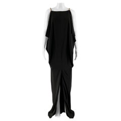 BURBERRY Size 4 Black Viscose Elastane Beaded Chain Dress