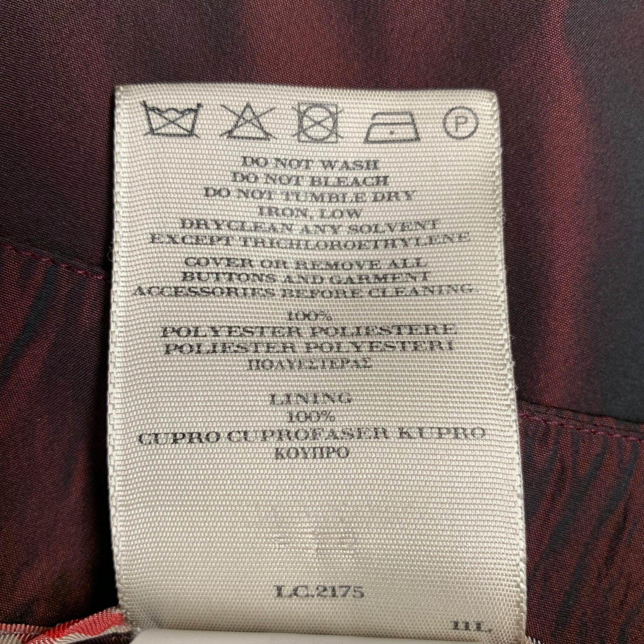 Women's BURBERRY Size 4 Burgundy Polyester Taffeta Pleated Below Knee Skirt For Sale