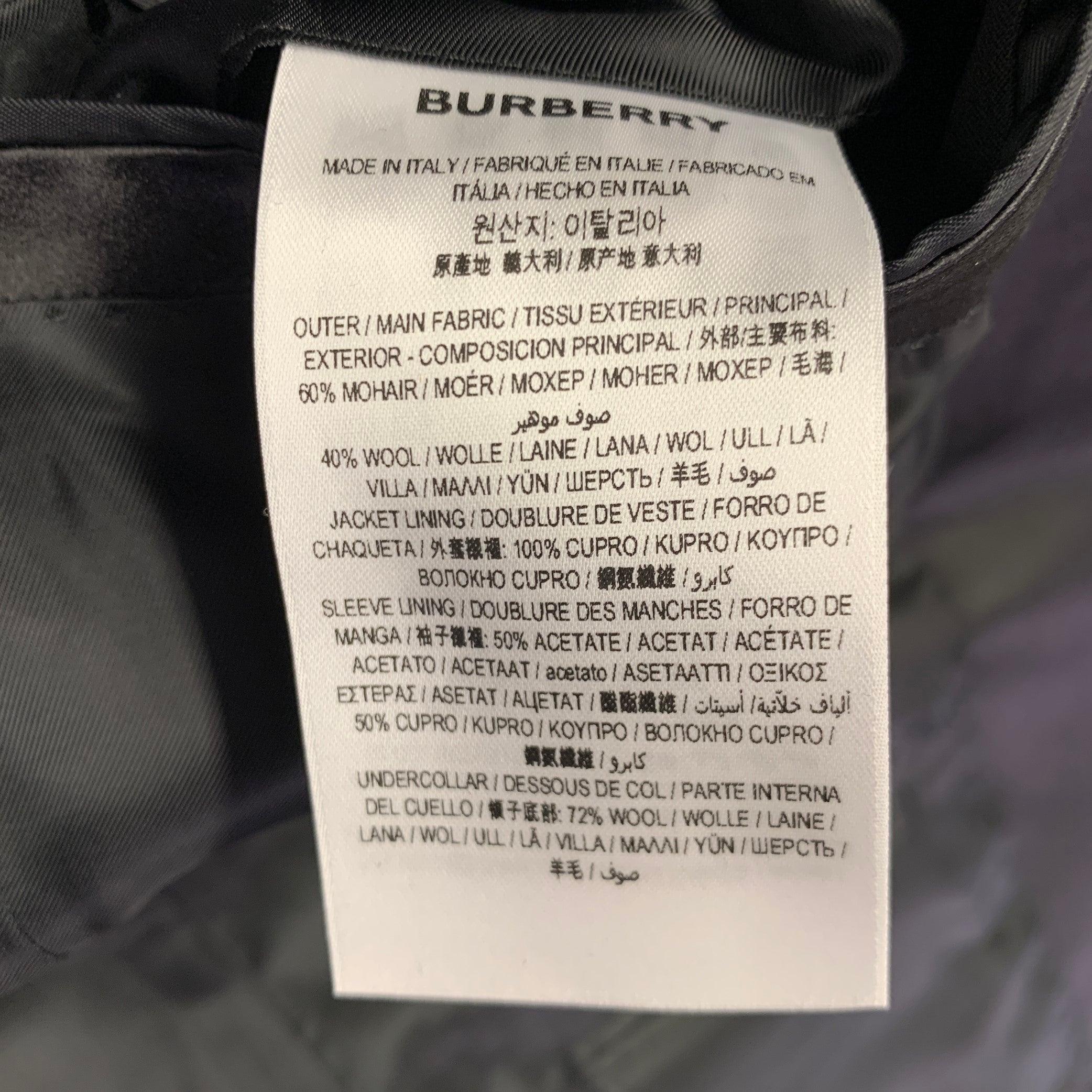Burberry Taille 40 Manteau de sport en laine mohair cloutée à revers pointe noir en vente 5