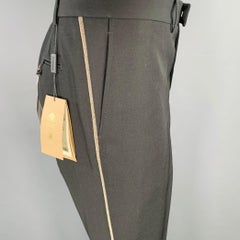 BURBERRY Size 40 Black Wool Tuxedo Dress Pants