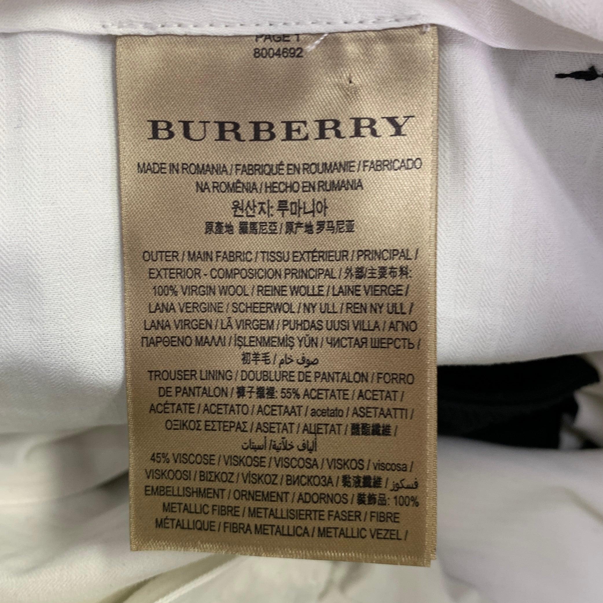 BURBERRY Size 40 Black Wool Tuxedo Dress Pants For Sale 1