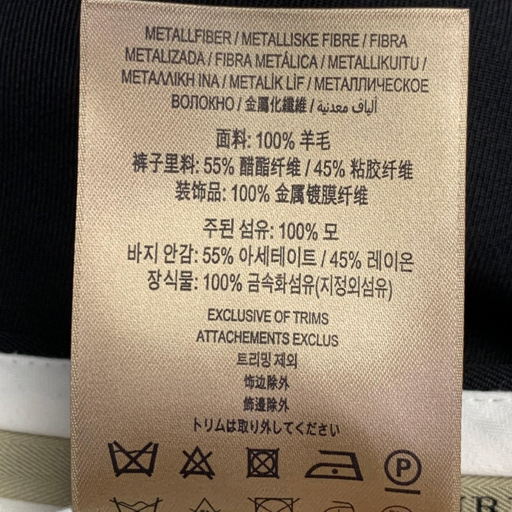 BURBERRY Size 40 Black Wool Tuxedo Dress Pants For Sale 2