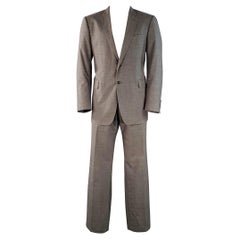 BURBERRY Talla 46 Regular Traje gris de lana virgen con solapa de muesca