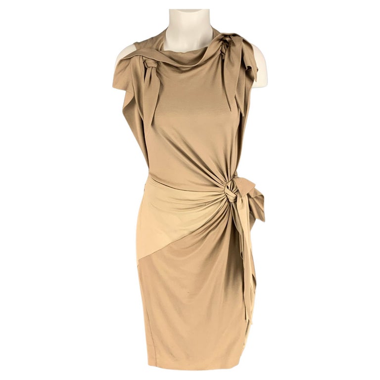 BURBERRY Size 6 Khaki Stretch Silk Sleeveless Sheath Dress For Sale at  1stDibs | khaki sheath dress, burberry gown styles, burberry gold dress