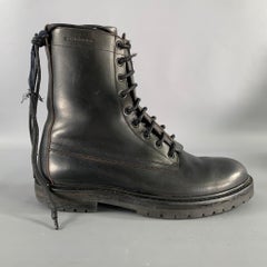 BURBERRY Size 8 Black Leather Lace Up Boots