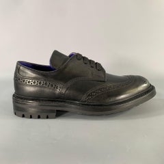 BURBERRY Size 8 Black Perforated Leather Lace Up Lace Up Shoes