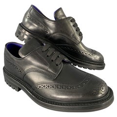 BURBERRY Size 8 Black Perforated Leather Lace Up Lace Up Shoes