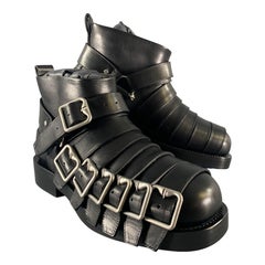 BURBERRY Size 8.5 Black Leather Pull On Boots