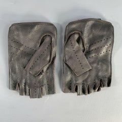 BURBERRY Size 8.5 Brown Chocolate Perforated Deerskin Leather Gloves