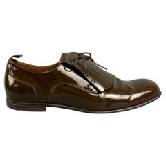 BURBERRY Size 9 Brown Patent Leather Kiltie Lace Up Shoes