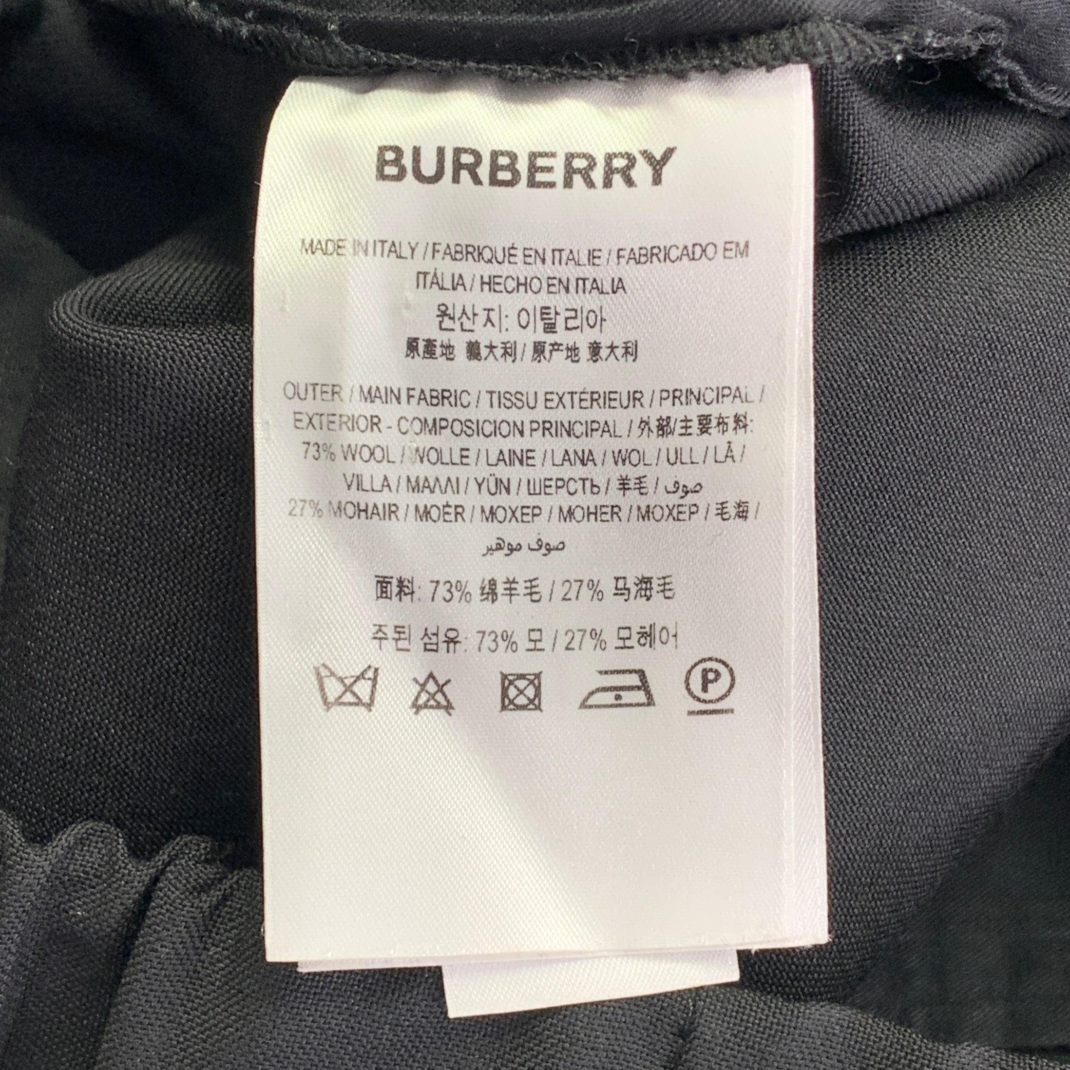 BURBERRY Size L Black Red Logo Wool Mohair Elastic Waistband Casual Pants For Sale 2