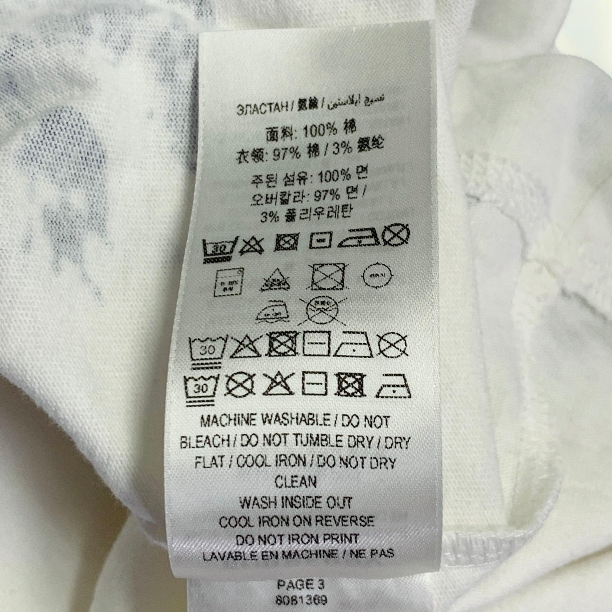 BURBERRY Size L White Blue Logo Print Cotton Blend Short Sleeve T-shirt en vente 4