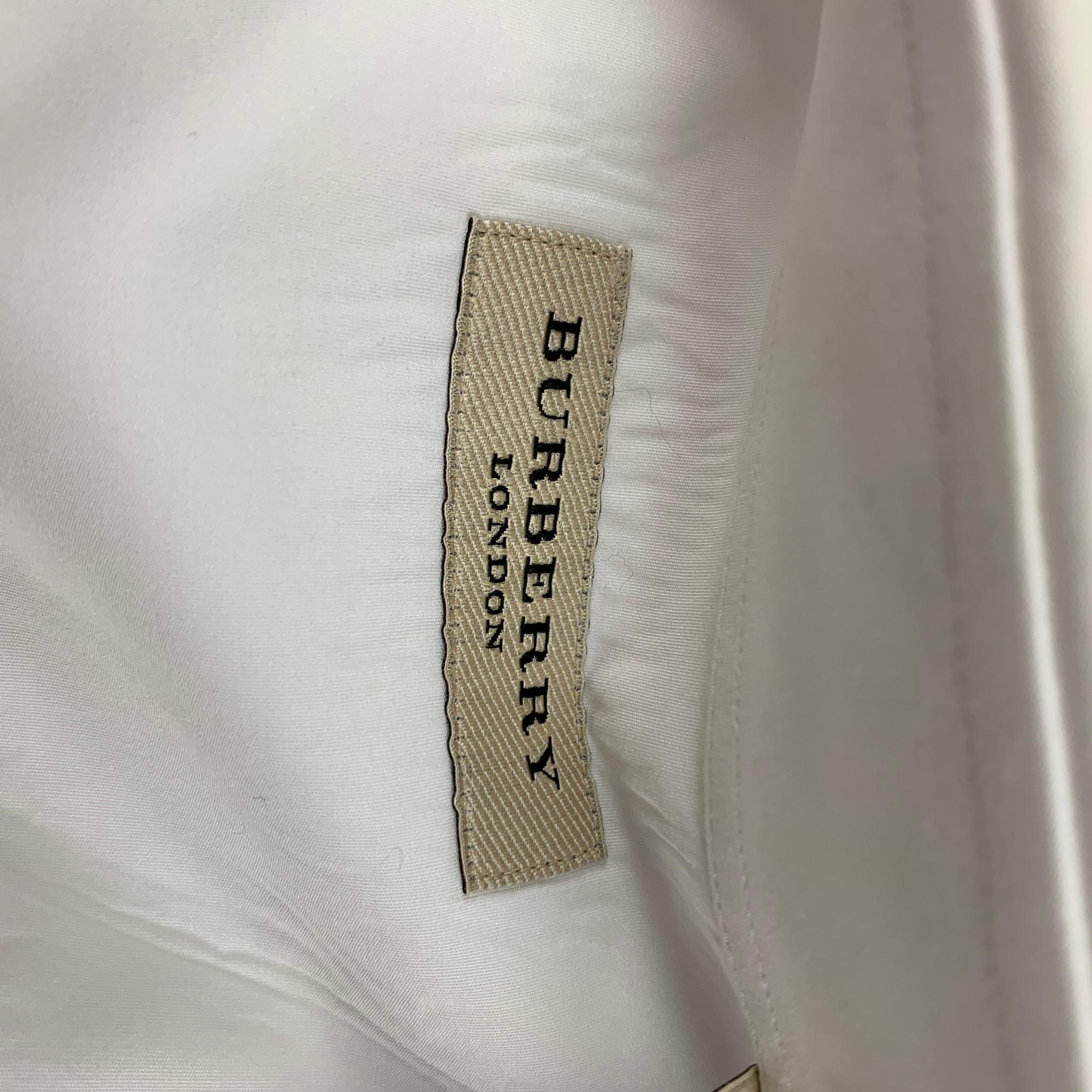 BURBERRY Size L White Cotton Tuxedo Long Sleeve Shirt 2