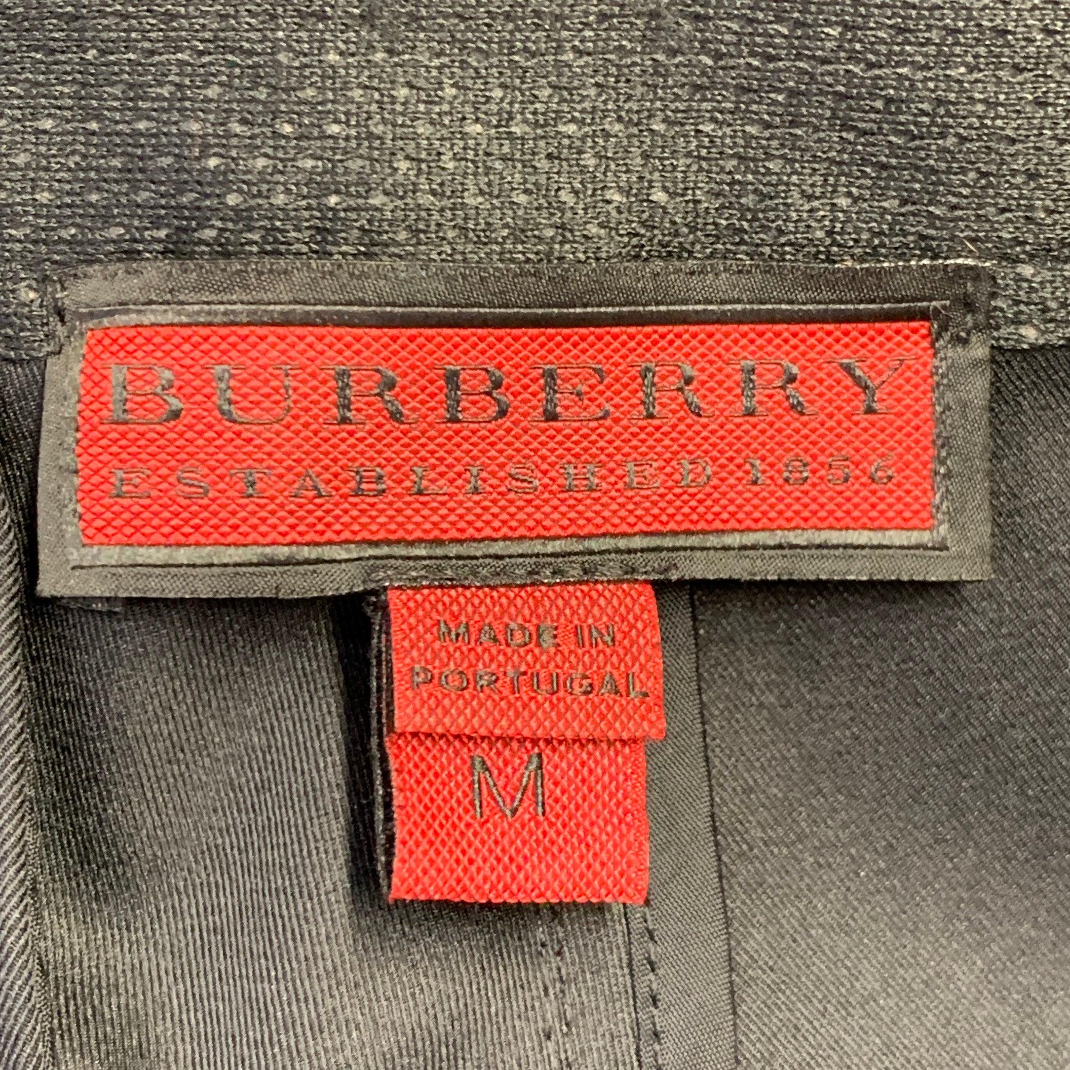Burberry Taglia M Pantaloni casual dritti in poliestere nero con tasche a cerniera in vendita 1