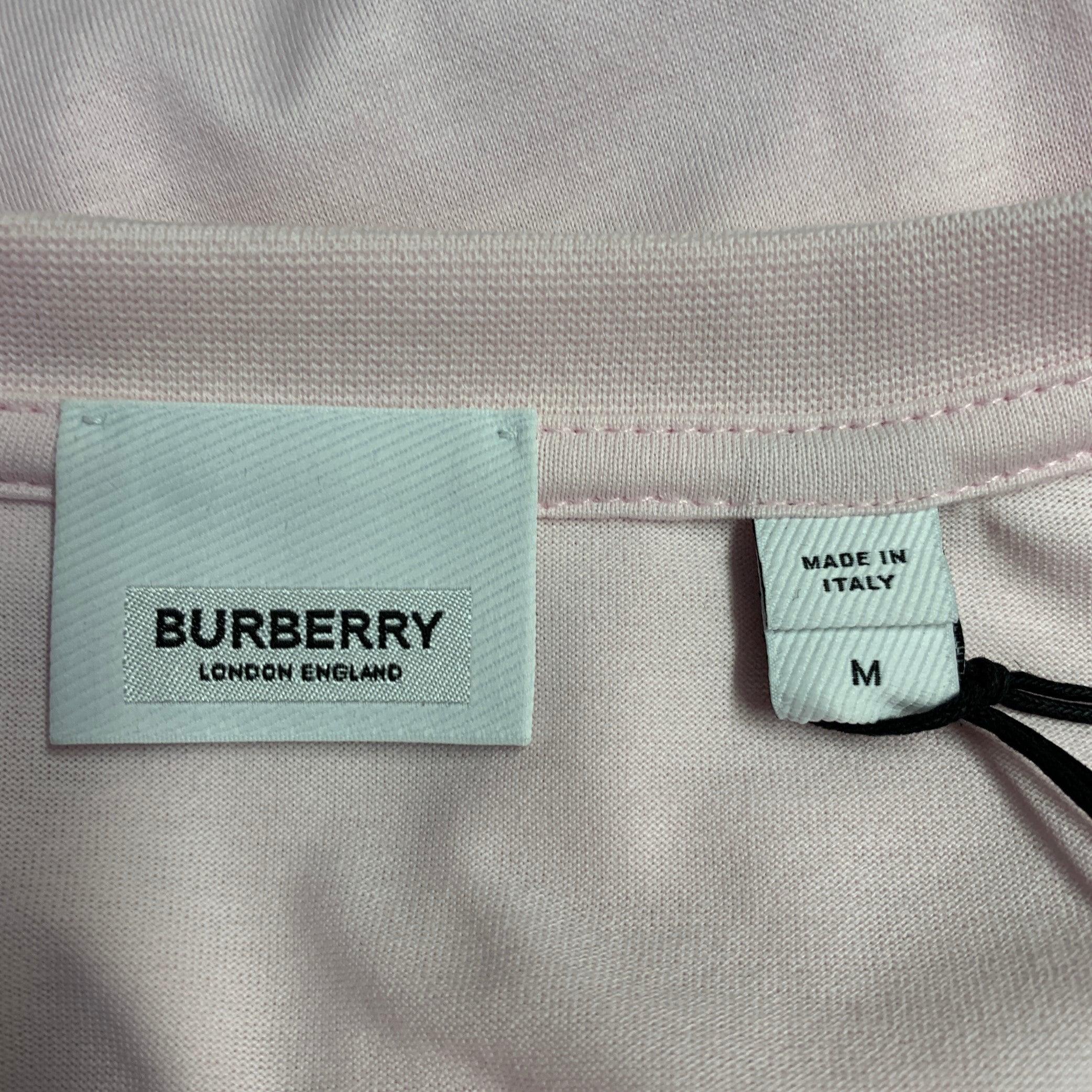 Men's BURBERRY Size M Pink Red Gingham Cotton Layered Oversized Crew Neck Pullover For Sale