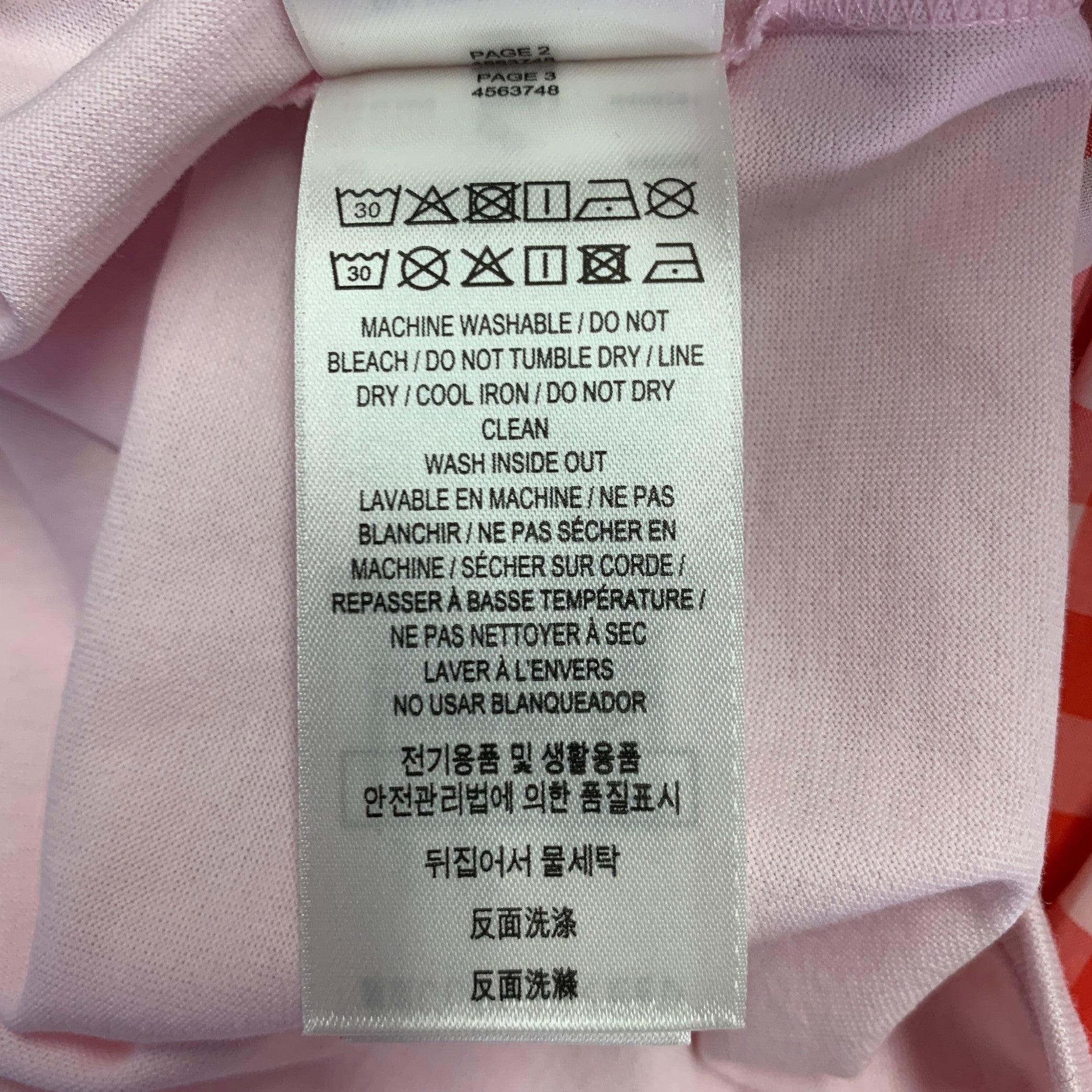 BURBERRY Size M Pink Red Gingham Cotton Layered Oversized Crew Neck Pullover For Sale 3