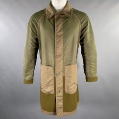BURBERRY Size S Green Solid Wool Reversible Coat