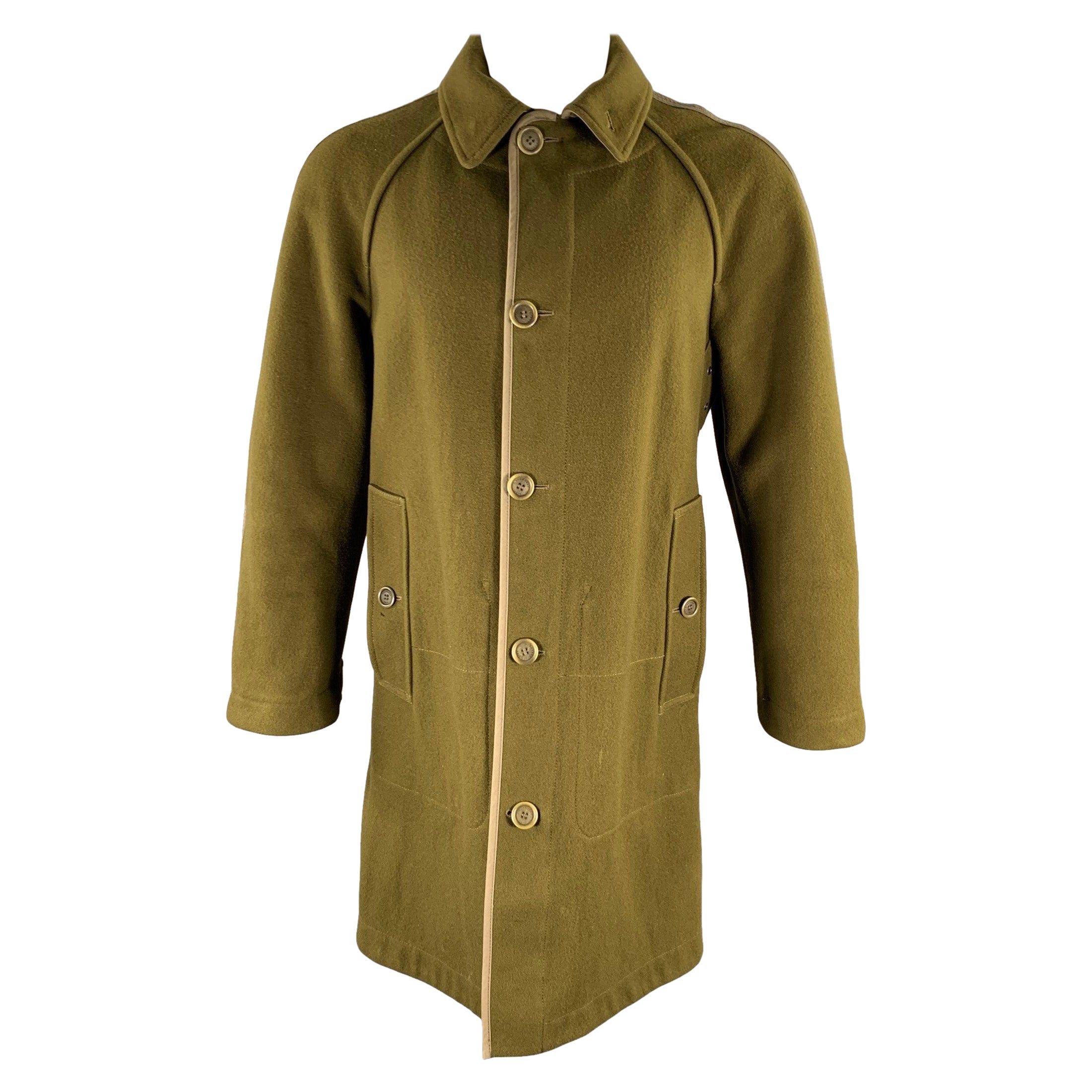 Burberry Taglia S Cappotto reversibile in lana tinta unita verde
