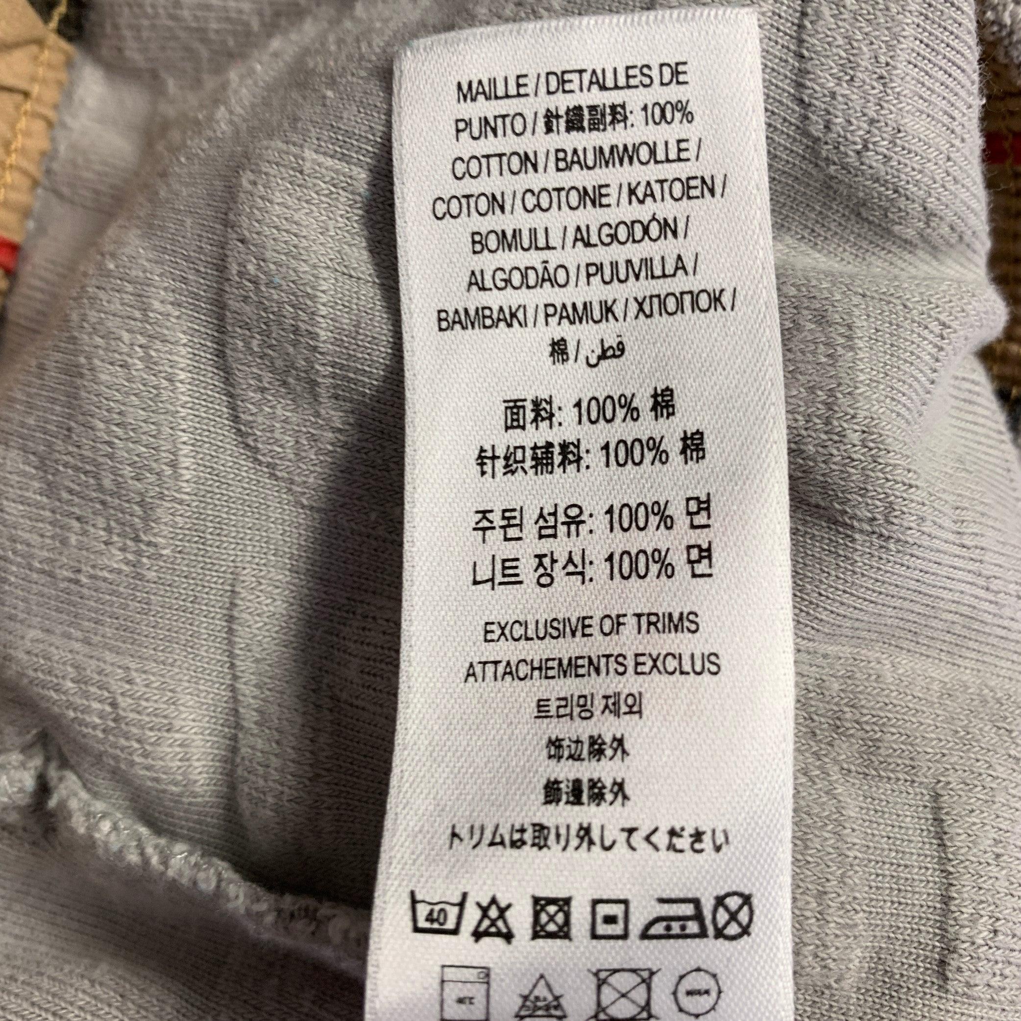 BURBERRY Size S Grey Cotton Embossed Drawstring Shorts For Sale 4