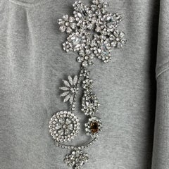 BURBERRY Size S Grey Cotton Solid Cropped Pullover