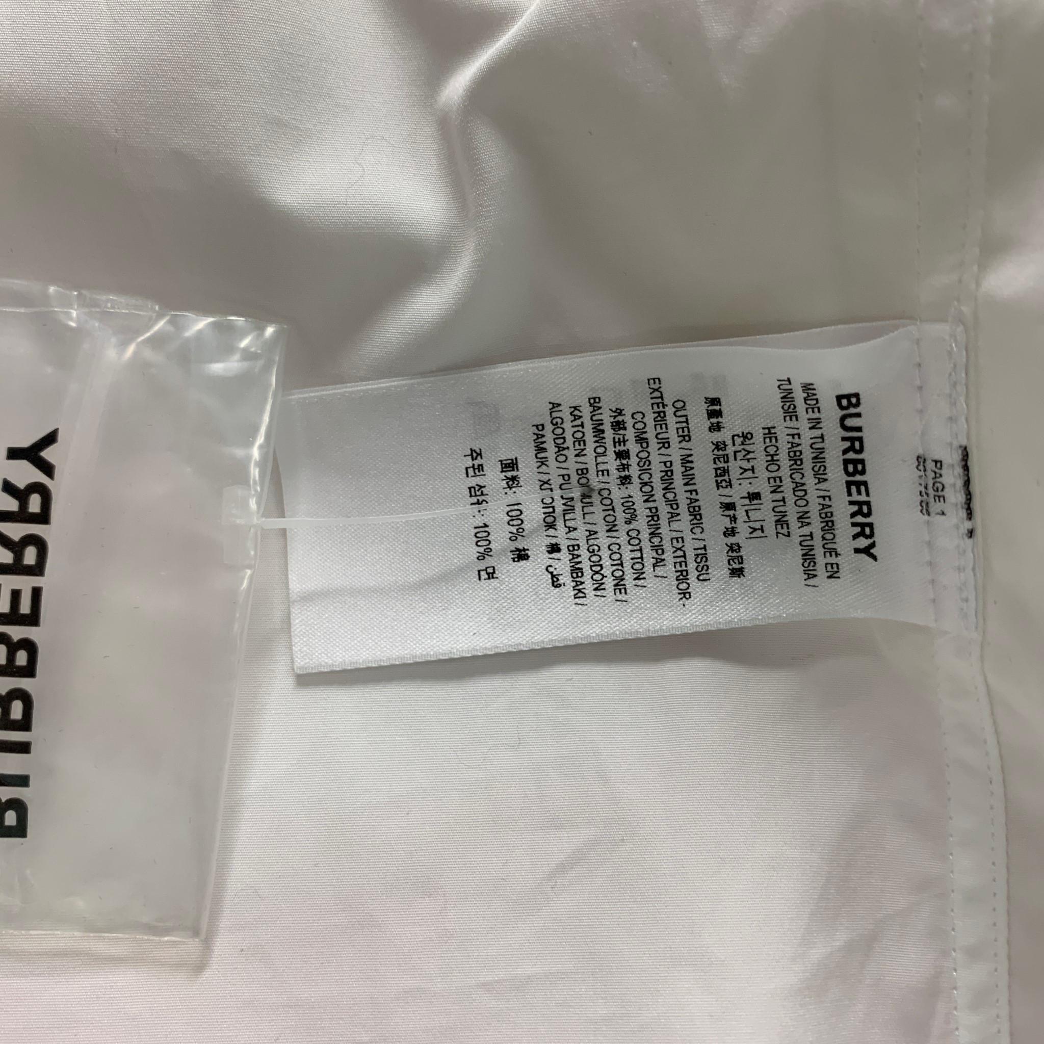 BURBERRY Size S White Solid Cotton Button Up Long Sleeve Shirt 4