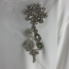 BURBERRY Size XL White Solid Cotton Cropped Sweatshirt