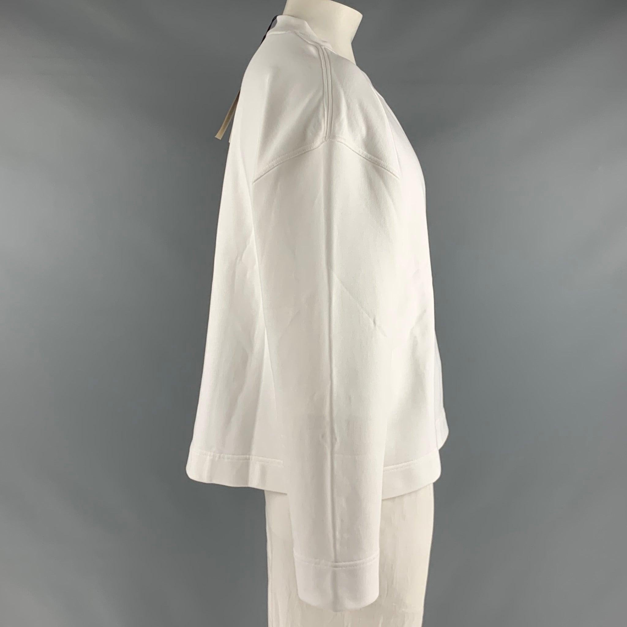 BURBERRY Größe XL Weißes Sweatshirt aus massiver Baumwolle in Kurzform im Zustand „Hervorragend“ im Angebot in San Francisco, CA