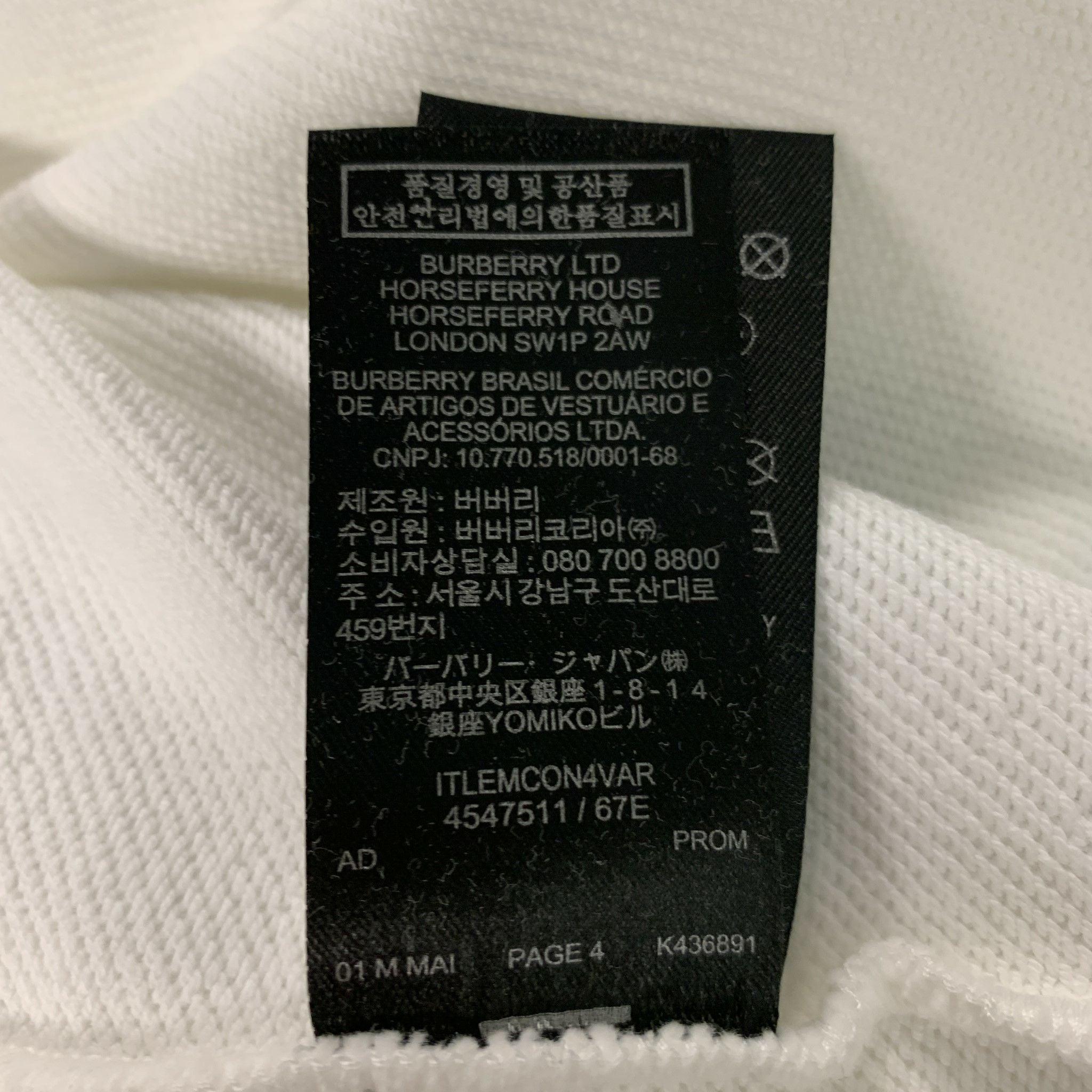 BURBERRY Größe XL Weißes Sweatshirt aus massiver Baumwolle in Kurzform im Angebot 3