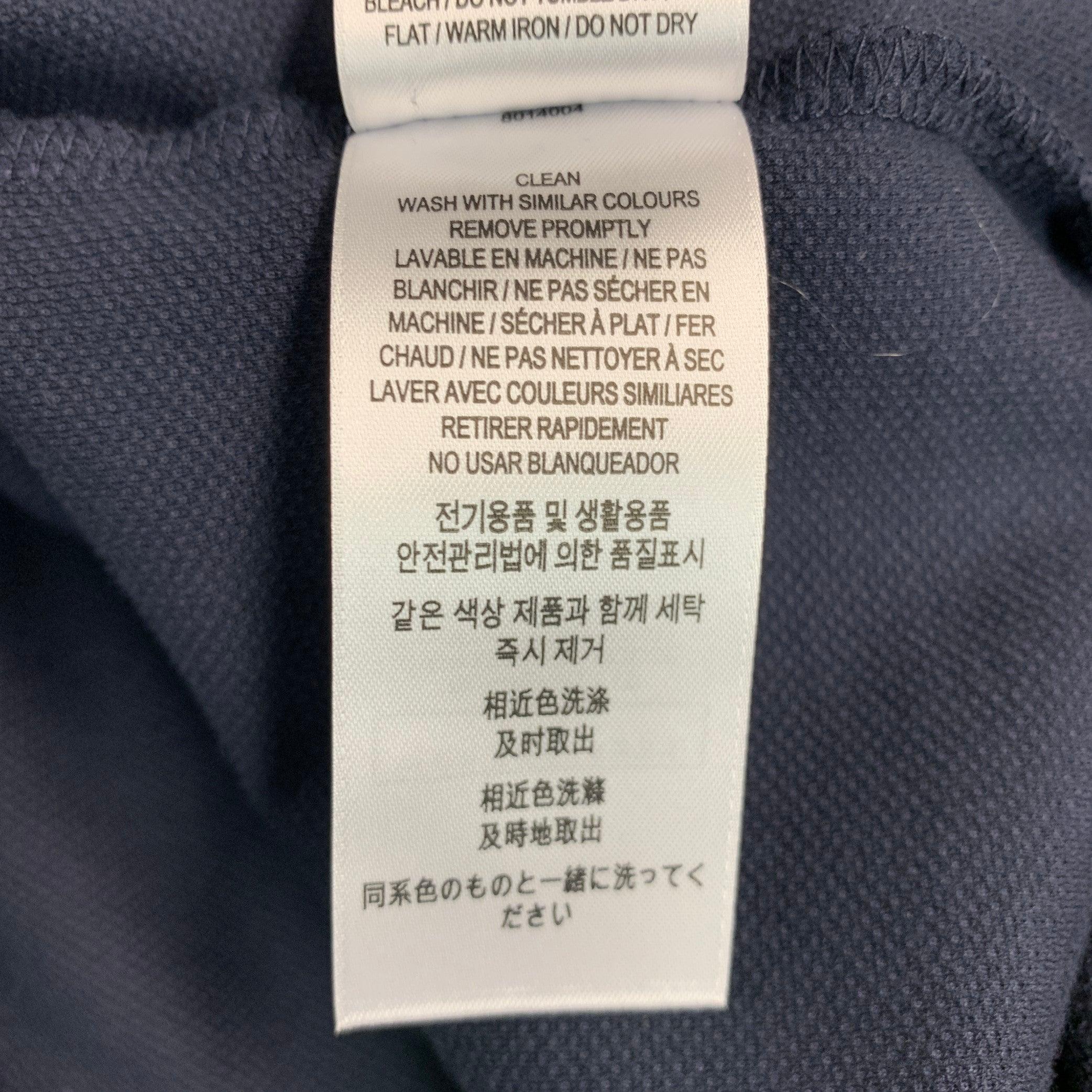 BURBERRY Size XXL Navy Cotton Monogram Half Placket Polo For Sale 3