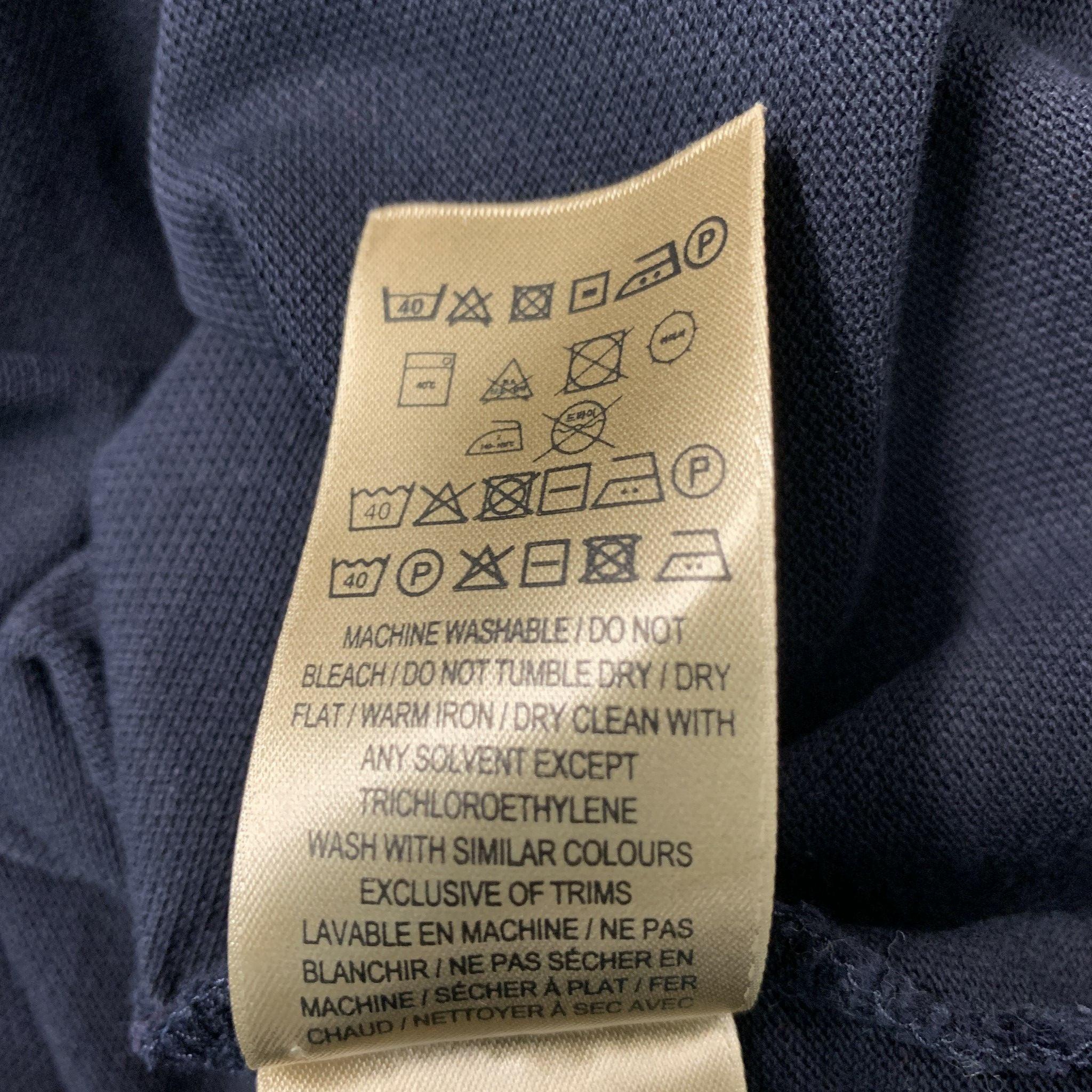 BURBERRY Size XXL Navy Solid Cotton Polo 2