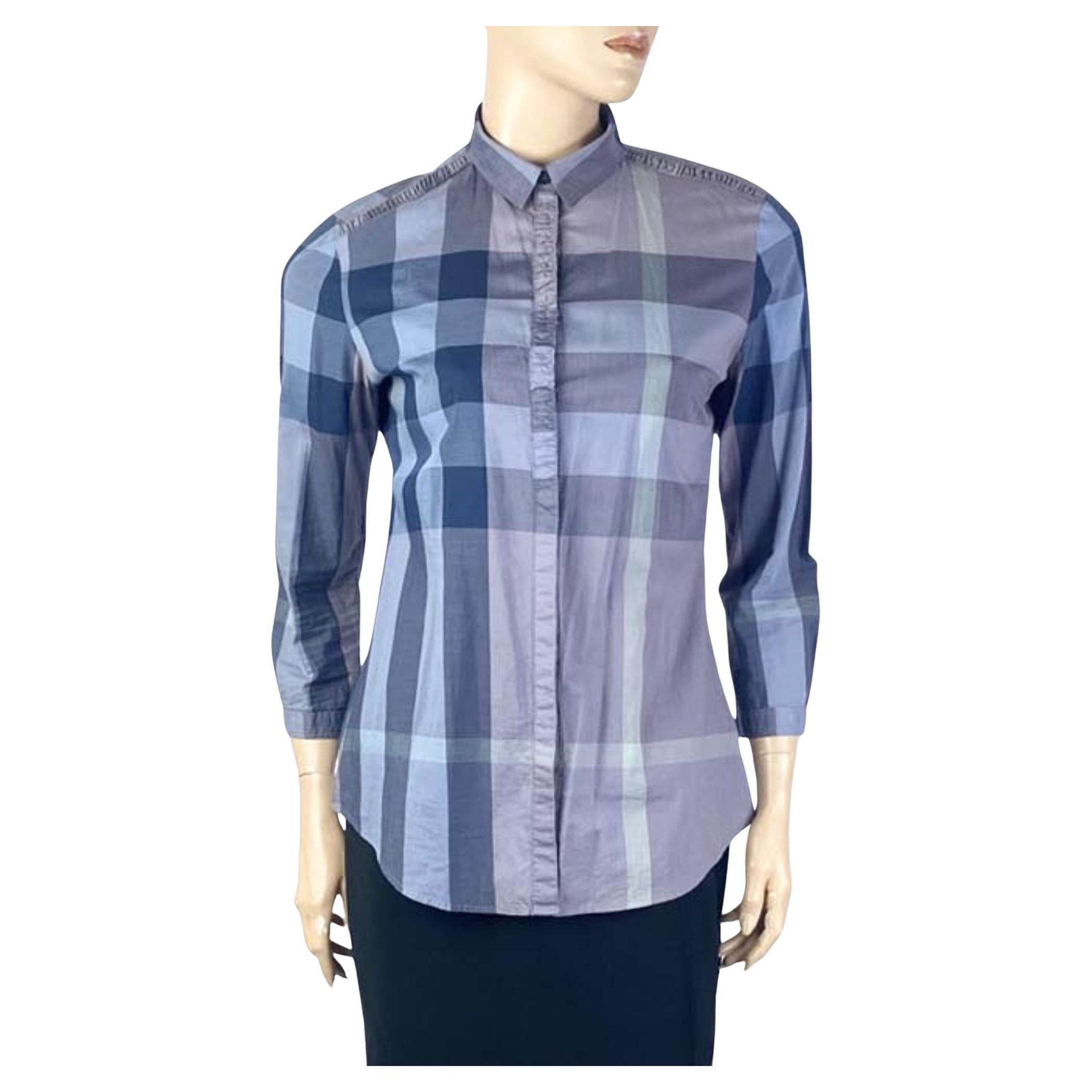 Burberry Small Blue Check Top For Sale