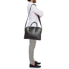 Burberry Borsa The Barrow in tela e pelle rivestita a quadri fumé