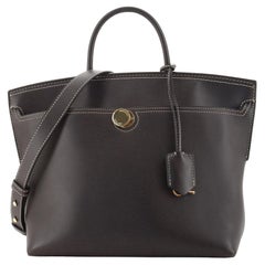 Burberry Society Top Handle Bag Leather
